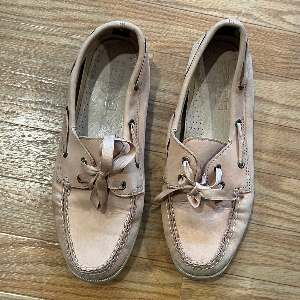 Pink Suede Boat Shoes with Laces